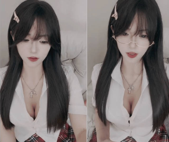 绝色佳人【爱妃】眼睛女神~JK制服~粉嫩雪白巨乳 (2)